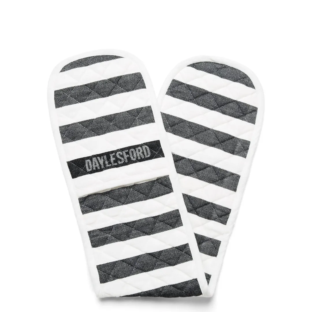 Fashion Daylesford Organic Black & White Stripe Double Oven Glove