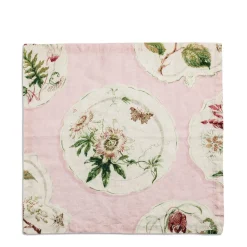 Best Daylesford Organic Daylesford X Colefax Quince Garden Napkin in Pink with Passion Flower