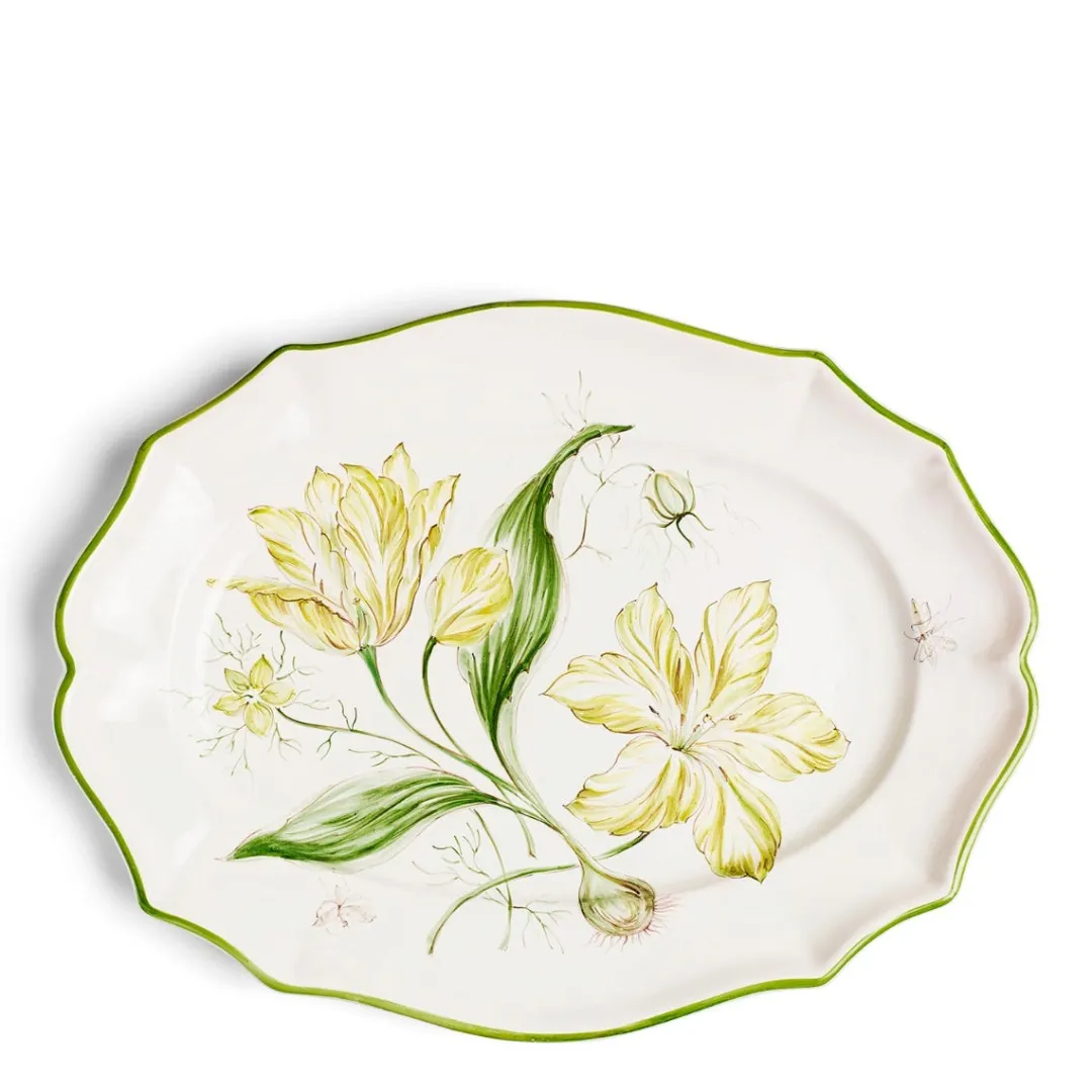 Online Daylesford Organic Daylesford x Colefax Quince Garden Serving Plate With Green Tulips