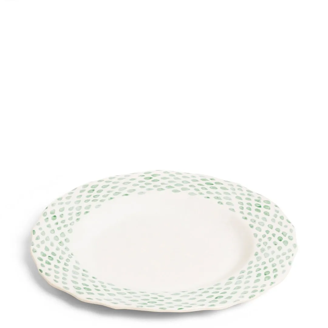 Discount Daylesford Organic Dot Dinner Plate Green