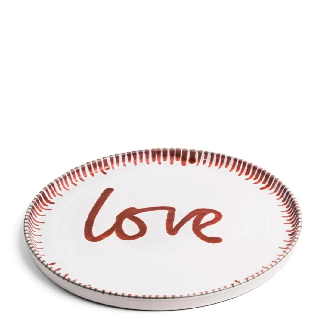 New Daylesford Organic Galley Love Large Red Plate