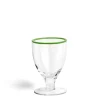 New Daylesford Organic Idbury Wine Glass Green Rim