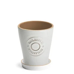 Fashion Daylesford Organic Large Lucas Planter with saucer White