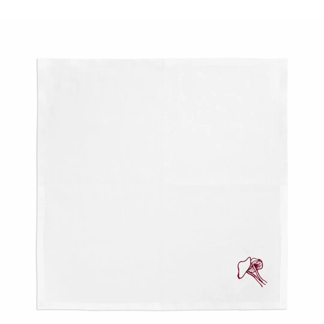 Best Daylesford Organic Mushroom Napkin Field Claret