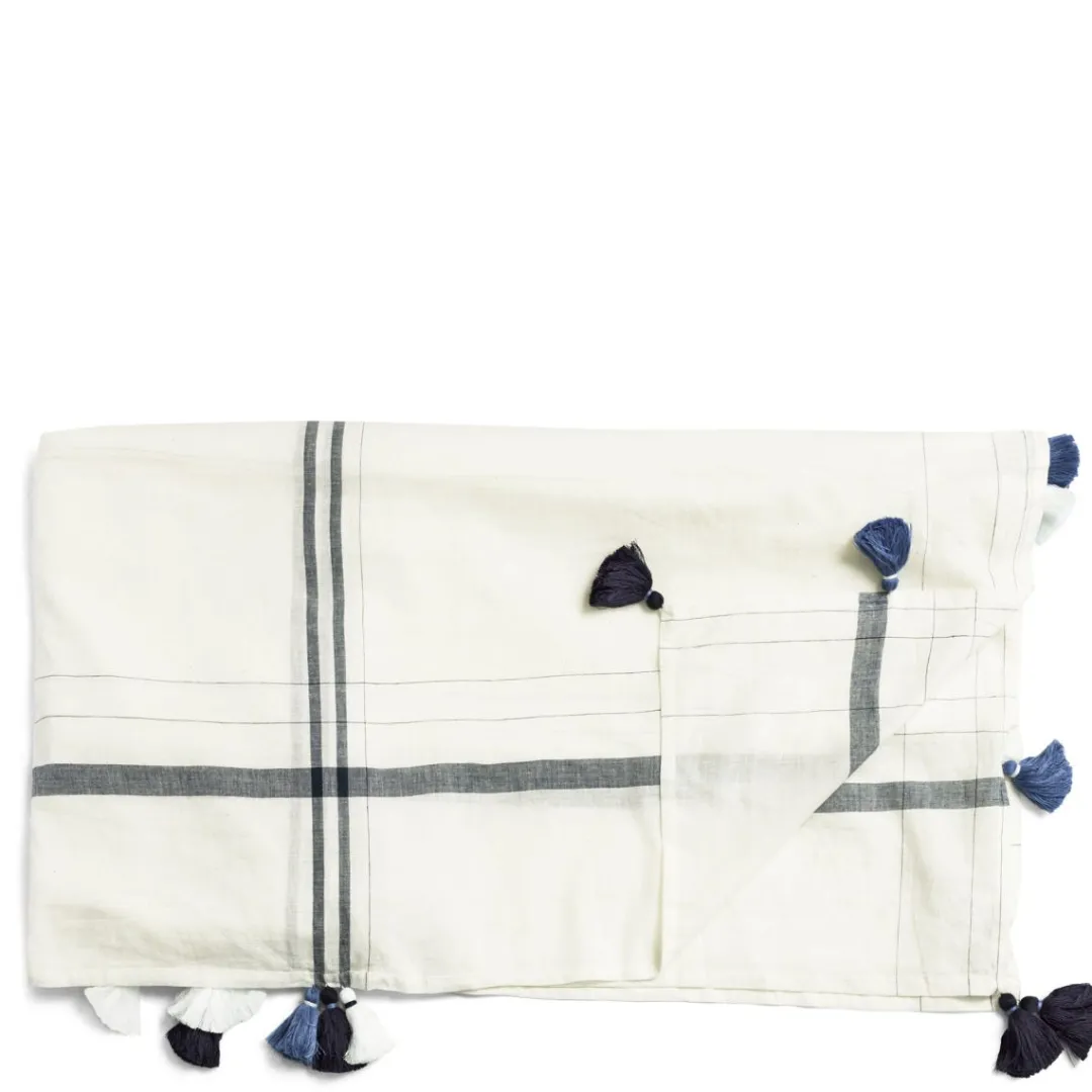 Store Daylesford Organic Nila Margin Tablecloth Blue