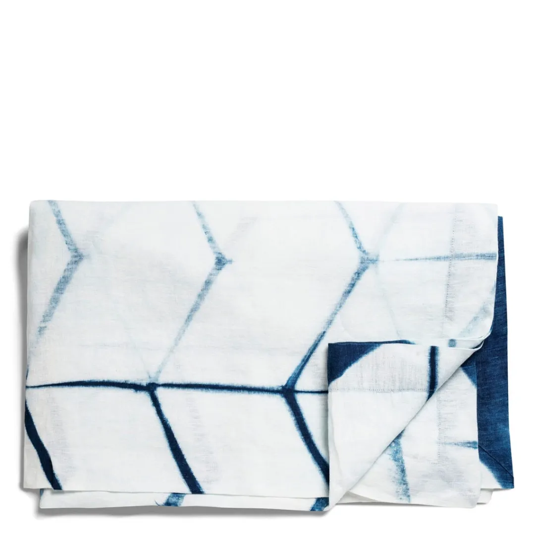 New Daylesford Organic Nila Shibori Tablecloth