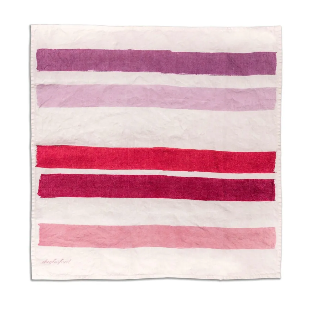 New Daylesford Organic Rigato Napkin Set Pink