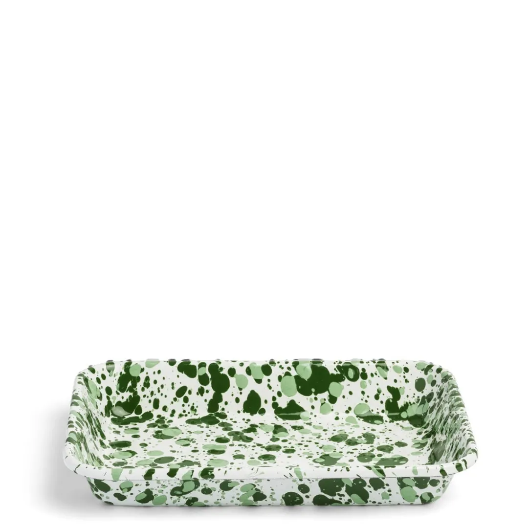 Flash Sale Daylesford Organic Splatter Large Rectangular Dish Green Enamel