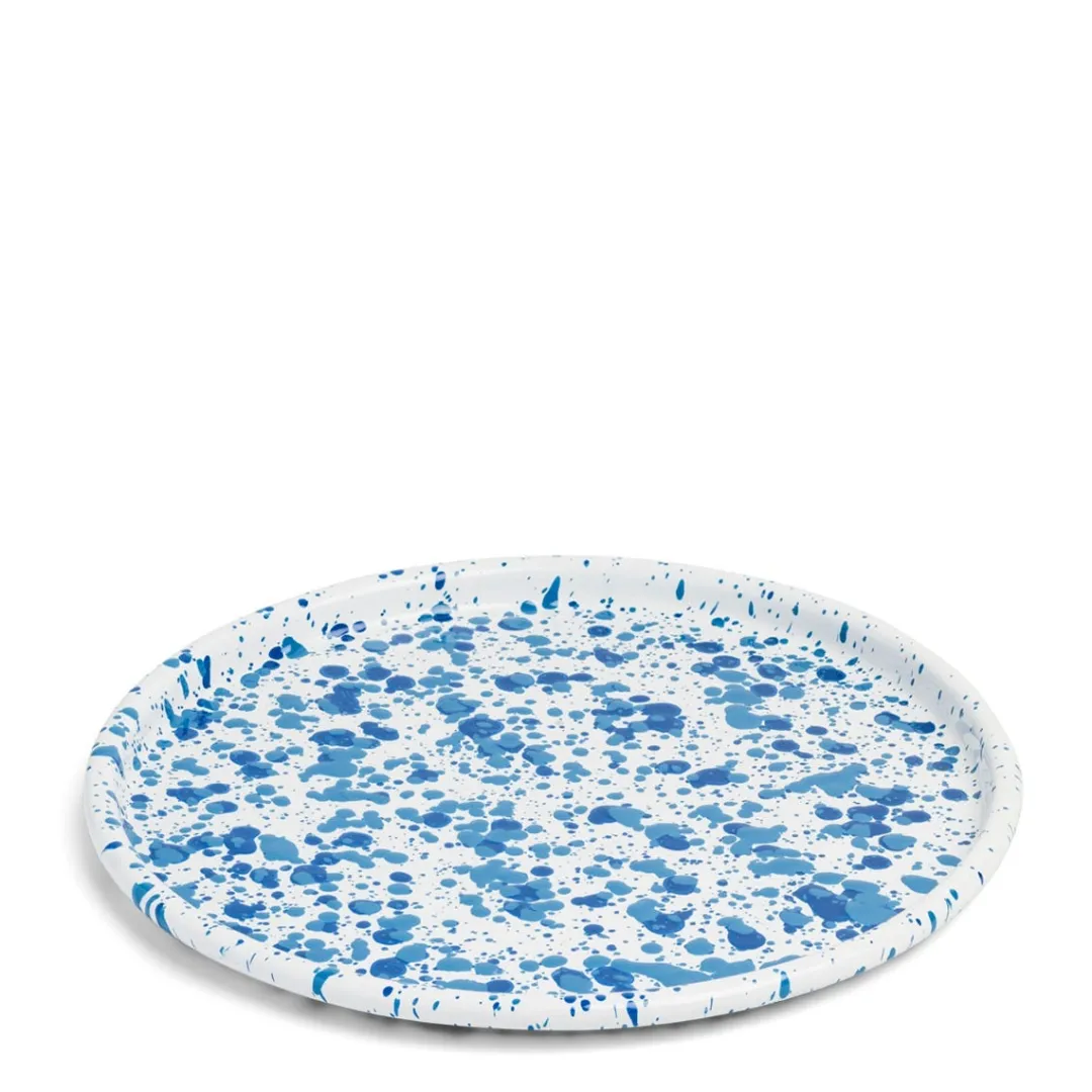 New Daylesford Organic Splatter Tray Blue Enamel
