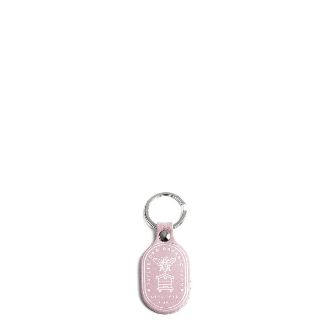 Fashion Daylesford Organic Taupe Leather Key Fob with a Bee