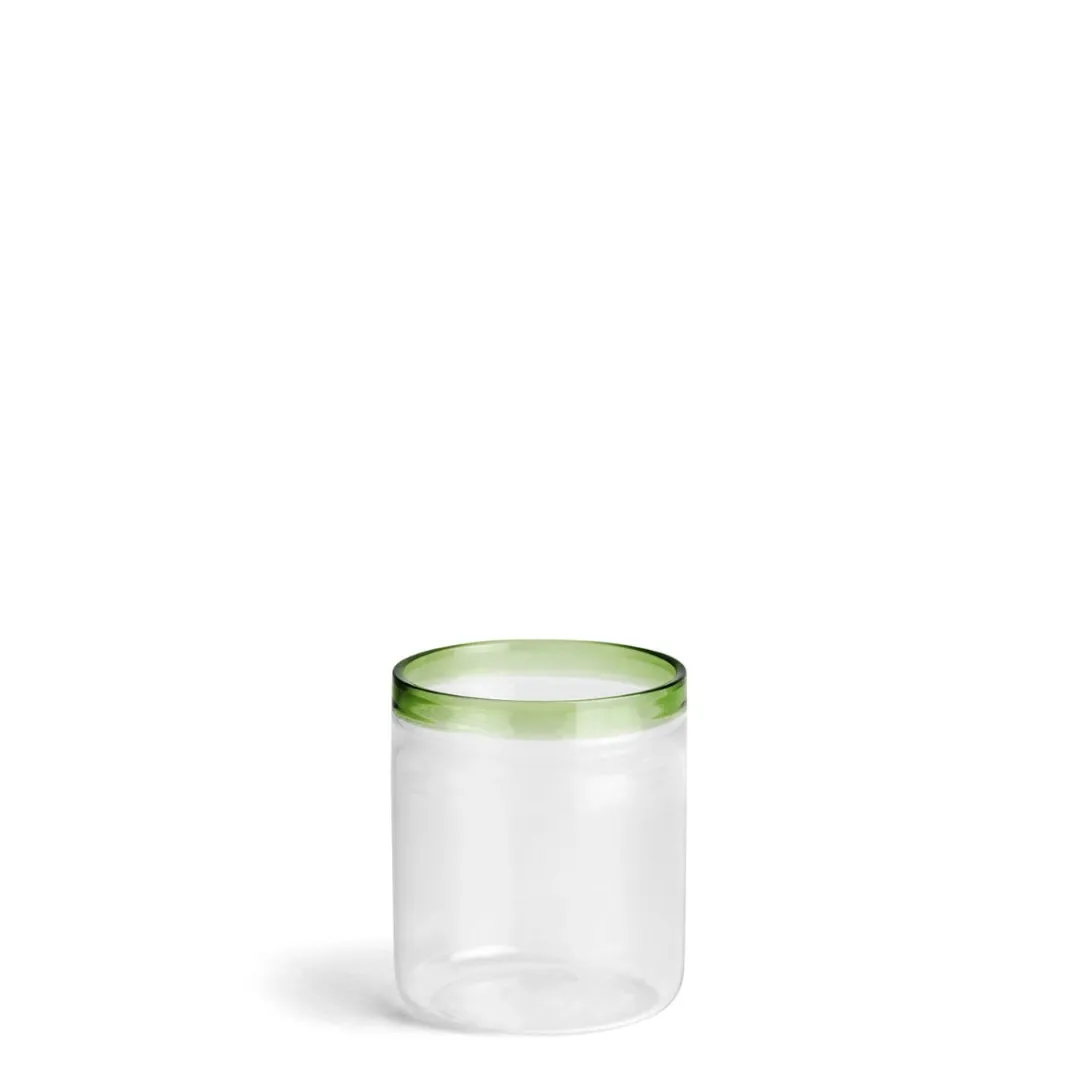 New Daylesford Organic Tealight Candle Holder with Green Rim