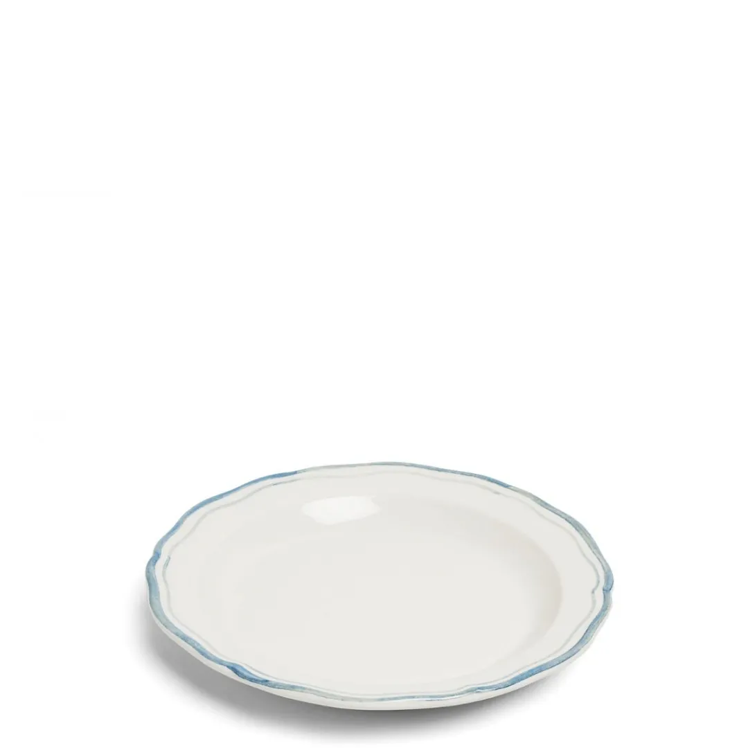 New Daylesford Organic Vintage Side Plate Double Blue Border