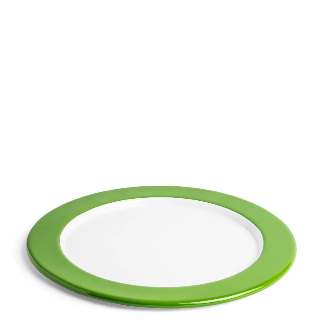 Cheap Daylesford Organic White & Green Enamel Pizza Plate 32cm