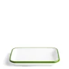 Clearance Daylesford Organic White & Green Enamel Rectangular Dish 26cm
