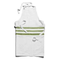 Clearance Daylesford Organic White & Green Stripe Apron
