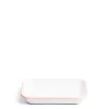 Hot Daylesford Organic White & Pink Enamel Rectangular Dish 21cm